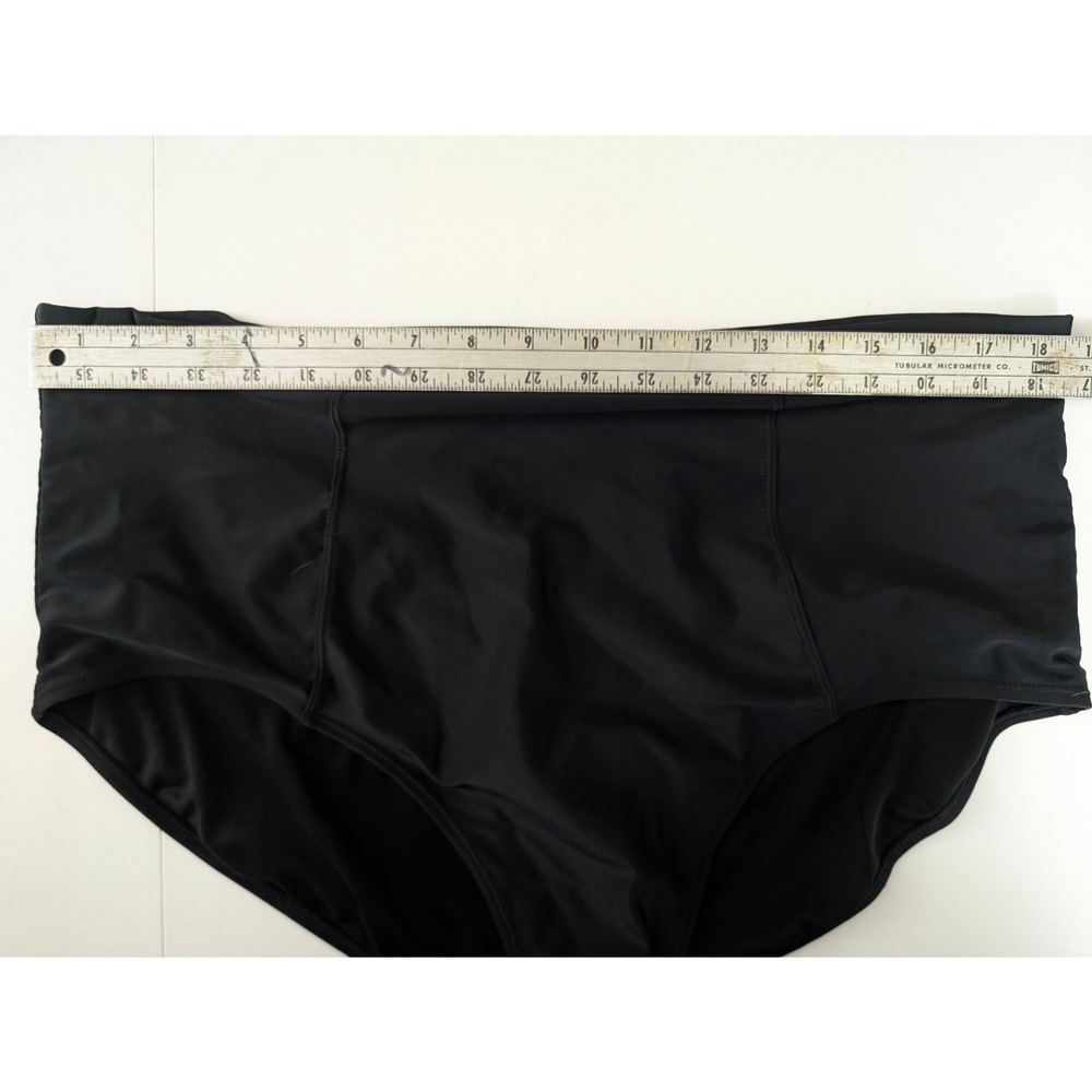 Old Navy Womens High Waisted Bikini Bottoms Black Solid Swim Briefs Mid Rise - Picture 4 of 4